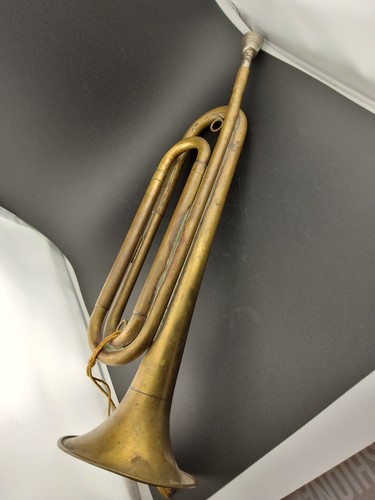 Vtg brass bugle - brass, j.
