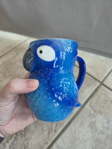 Ceramic parrot mug blue - mug, 3d
