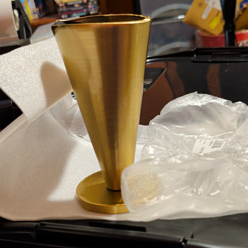 Gold metal flower vase - gold,
