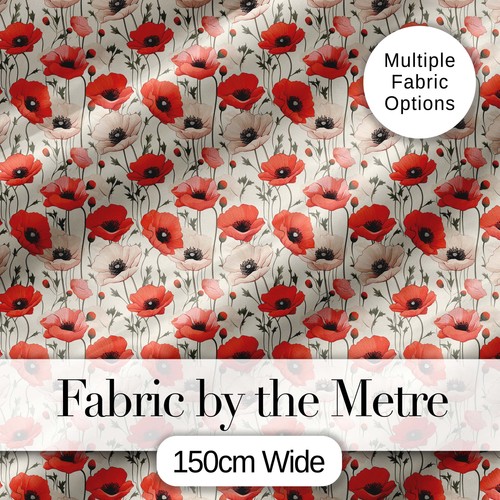 Soft red and cream poppy - soft,
