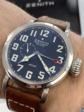 Gents Zenith Pilots GMT XL 48mm Automatic Watch Box Papers 2016 Ex Condition