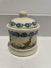 Brixton Pottery / Emma Bridgewater Ducks Lidded Mustard Pot Jam Honey Sugar