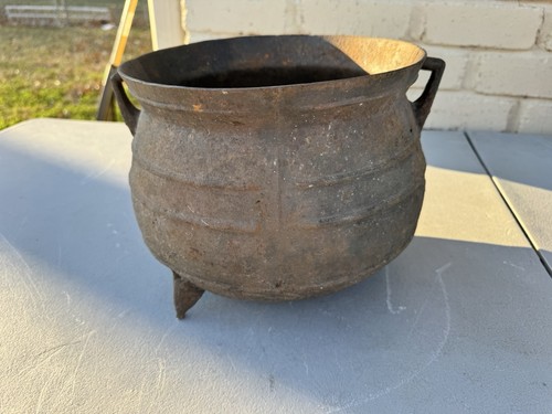 Antique cast iron cauldron pot - cauldron,