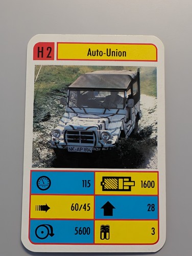 Auto union single card - card,