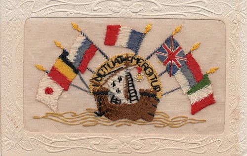 Ww1 patriotic embroidered - embroidered, silk