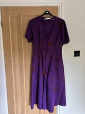 Zara Purple Linen Maxi Dress Sizes L