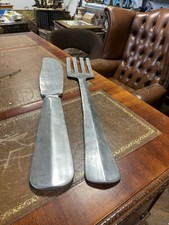 Vintage Set Of Quirky Wall Hanging Cutlery Plaque Set 89x13&88x16cm