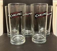 5x Carling Black Label Pint Glasses 568ml Official Beer Lager Pub Set CE 2043