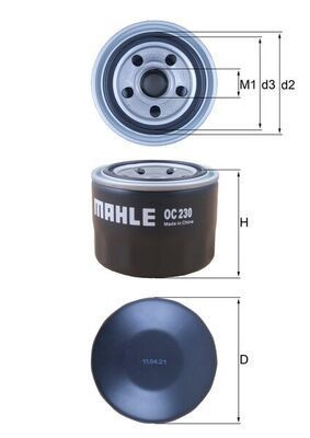 Mahle oc230 oil filter - mahle,