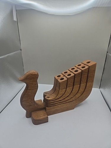 Menorah hanukkah wooden bird - menorah,