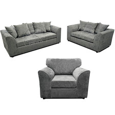 Monaco Light Grey Corner Sofa Chenille Fabric Sofa Suite Set Living Room Seating