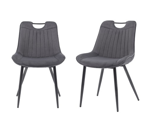 Pair velvet dining chairs - of,