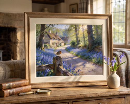 Cotswolds spring robin - spring, wall