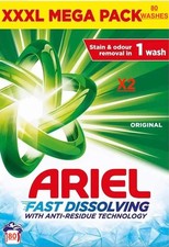 2X Ariel Washing Powder Laundry Detergent Cleaning MegaPack 80Washes=160WASHES