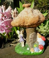 Childs Ceramic Fairy On  A Swing Fairy Toadstool House Grow Cress Indoor Garden 