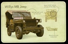 1 x WWII info card - USA Willys MB Jeep army - T010