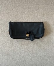 Alexander McQueen Black Leather Gold Skull Clutch Bag