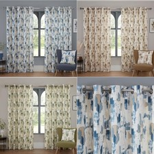 Abstract Eyelet Curtains Fully