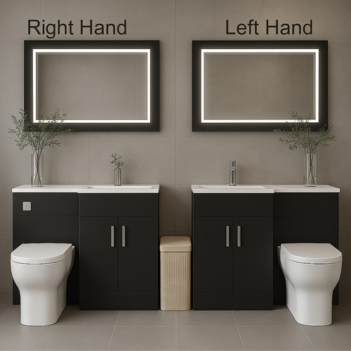 Bathroom shaped vanity unit - l-shaped,