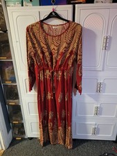 Long Red Paisley Print Maxi