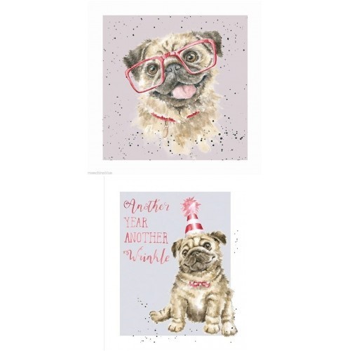 Wrendale dog card pug - dog,