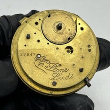47.2mm Antique H Stone Leeds Key Wound Partial Pocket Watch Movement - PARTS
