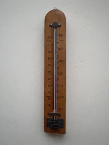 Vintage wall thermometer dual - wall,