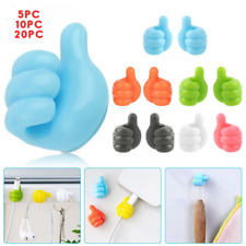 1 - 20pcs Creative Thumbs Up Shape Wall Hook Plug Cable Tidy Holder Key Hanger