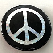 Peace Nuclear Disarmament (CND) Symbol Glittery Pin Badge Political Campaign