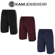 Kam Men's Shorts Plus Size with Striped Waistband - Perfect for Gym and Lounge
