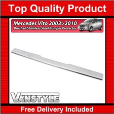 FITS MERCEDES VITO VIANO W639 03-10 REAR BUMPER PROTECTOR COVER S.STEEL BRUSHED