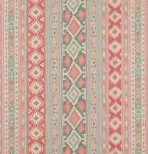 COLEFAX & FOWLER CURTAIN FABRIC 'DELGADO - TOMATO/SAGE' 3.2 METRES Linen Blend