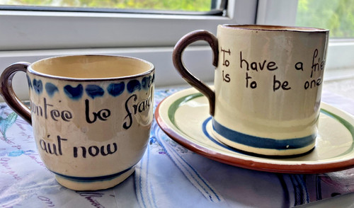 Vintage motto ware tea cup - ware,