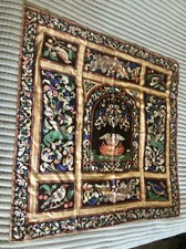 Vintage Buckingham Palace Silk Scarf England “Petra Dura Table Top “ 