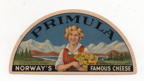 Norway vintage cheese label - norway,