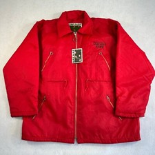 NAF NAF Ring Jacket Unisex T-1 Mens M-L Red Vintage Full Zip Windbreaker RARE