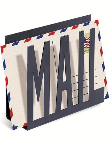 Black metal mail organizer - mail,