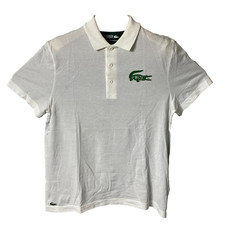 Lacoste Sport Novak Djokovic Polo Shirt Mens Large White Green Croc Logo Polo