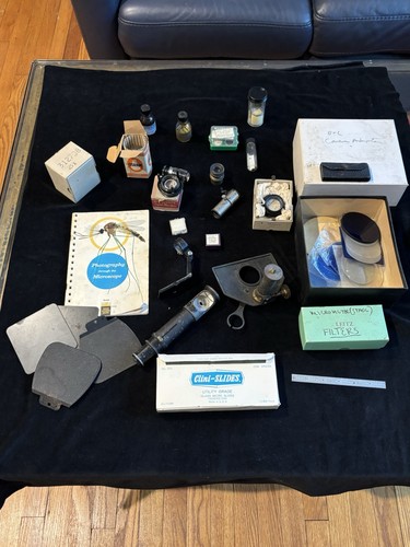 Antique microscope accessories - antique,