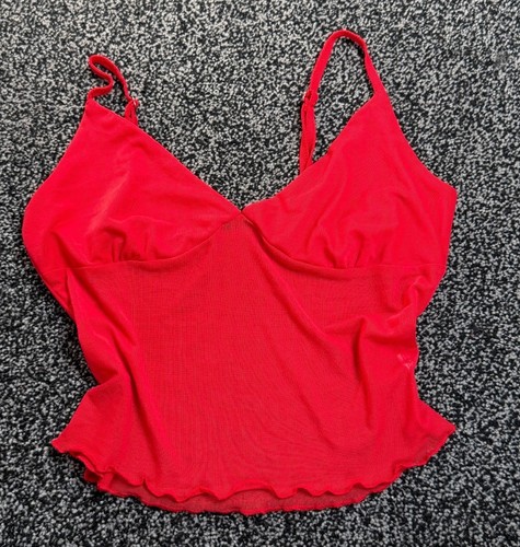 Vintage babydoll cami top red - top,