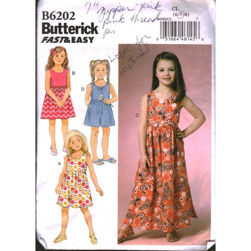 Butterick b6202 kids girls - b6202,