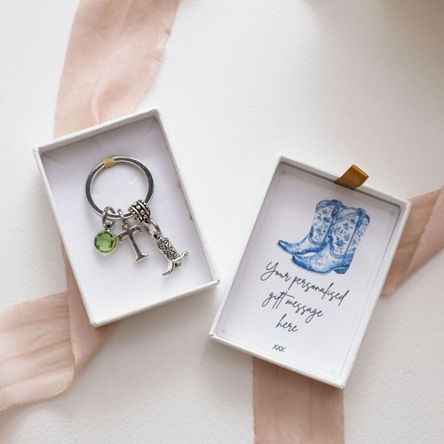Cowgirl boot keyring - ,, cowboy