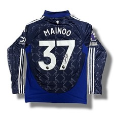 Signed KOBBIE MAINOO Manchester United 2024/25 Football Away Shirt - COA & Proof