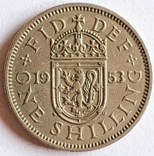 1953 One Shilling English Coin