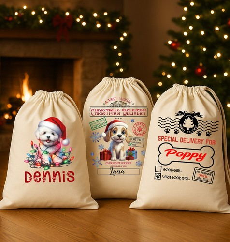 Personalised dog santa sack - santa,