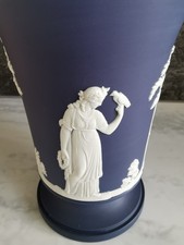 Wedgwood Jasper Ware Portland blue large trumpet vase.
