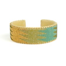 ETKIE Handmade Beaded Native American Large LACY Bracelet, NIB