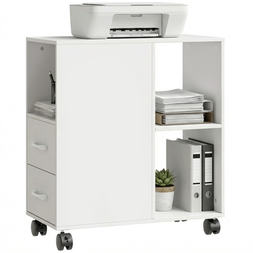 Homcom mobile printer table - mobile,