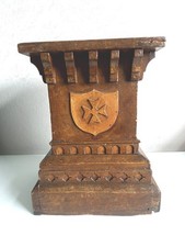 Rare French Antique Templar Wooden Plinth, Socle, Pedestal, Stand