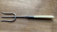 Decorative Silver Plated Bone Handled Serving Fork Believed Victorian